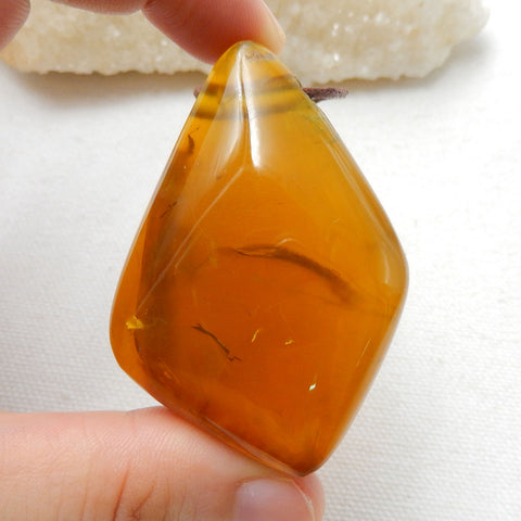 Natural Yellow Opal Gemstone Pendant, Natural Stone Jewelry, 56x39x20mm, 46.9g - MyGemGarden