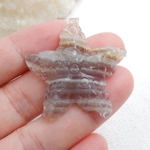 Carved starfish Natural Arborization Opal pendant Bead, stone for Pendant making, 24x11x4mm, 2.9g - MyGemGarden