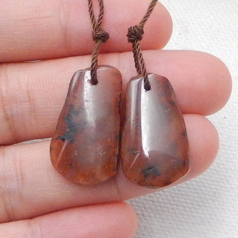 Nugget Agate Earrings Pair, stone for Earrings making, 23x14x3mm, 22x14x3mm, 3.4g - MyGemGarden