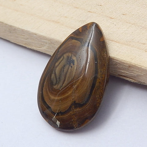 Natural Us Biggs Jasper Teardrop Gemstone Cabochon, 30x20x5mm, 4.2g - MyGemGarden