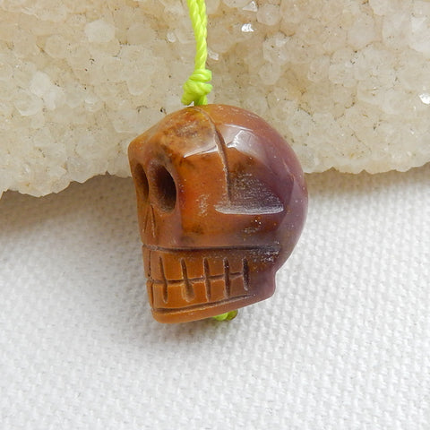 Natural Mookaite Jasper Carving Skull Pendant, 18x15x13mm, 5.2g - MyGemGarden