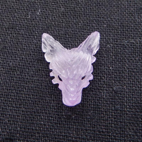 Personnalisé ! Pendentif en pierre précieuse de tête de loup sculpté à la main de 23 mm pour la fabrication de bijoux