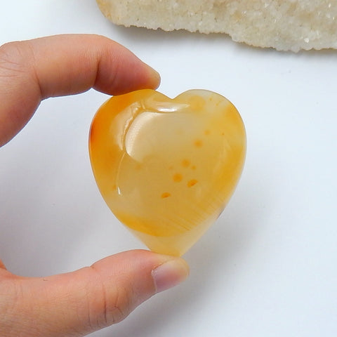 Natural Agate heart shape Cabochon, 50x45x14mm, 45g - MyGemGarden