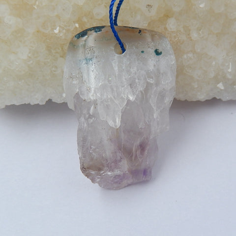 Nugget Amethyst Gemstone Natural Pendant Bead, 28x25x13mm, 15.9g - MyGemGarden