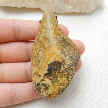 Natural Yellow Opal Gemstone Pendant, Natural Stone Jewelry, 60x36x17mm, 31.5g - MyGemGarden