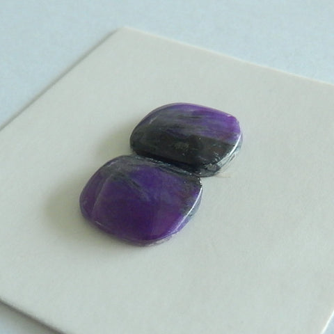 Natural Sugilite Gemstone Cabochon Pair 11x9x2mm,1.5g - MyGemGarden