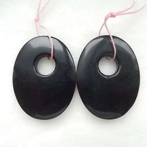 Beautiful Obsidian Earrings Pair for Women 30x40x6mm,19.06g - MyGemGarden