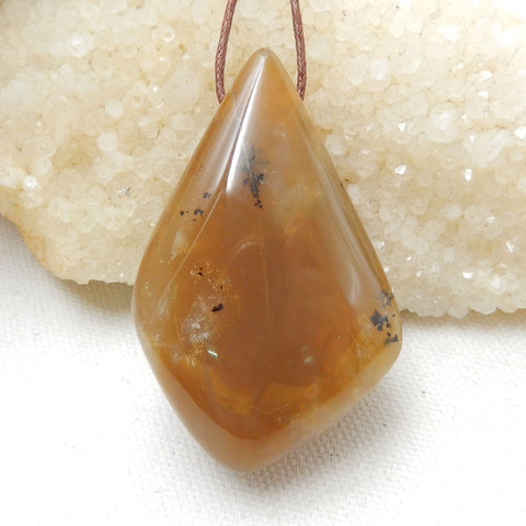 Natural Yellow Opal Gemstone Pendant, Natural Stone Jewelry, 58x38x21mm, 48.2g - MyGemGarden