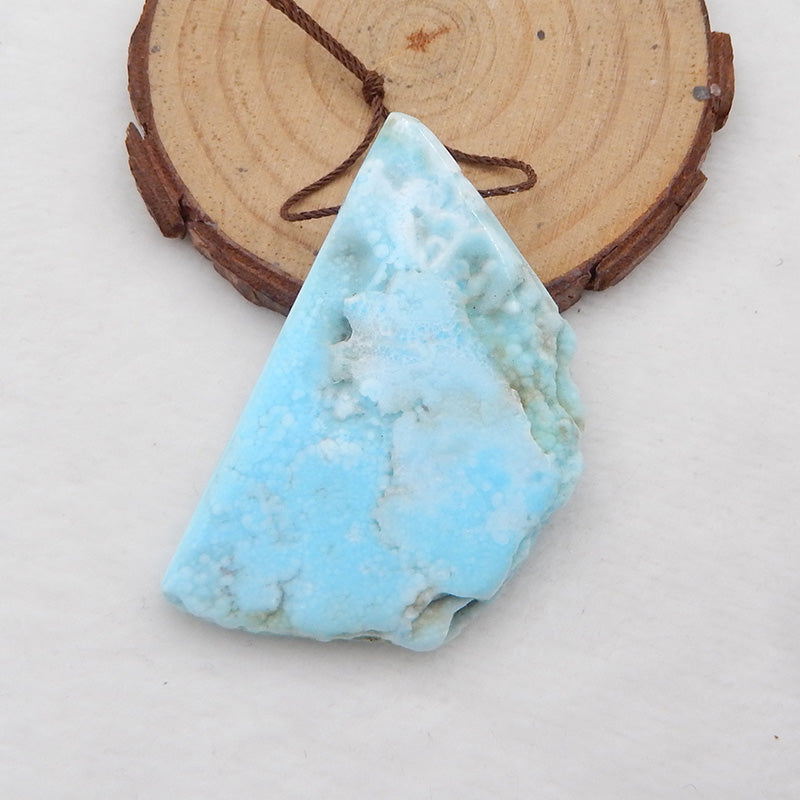 Nugget Larimar Gemstone Pendant, Raw Larimar Pendant, 55x42x7mm, 21.5g