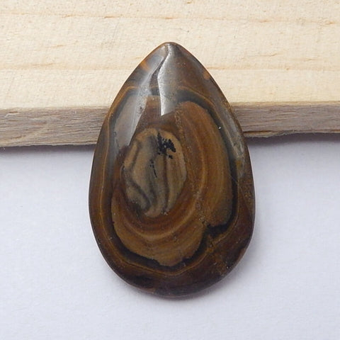 Natural Us Biggs Jasper Teardrop Gemstone Cabochon, 30x20x5mm, 4.2g - MyGemGarden