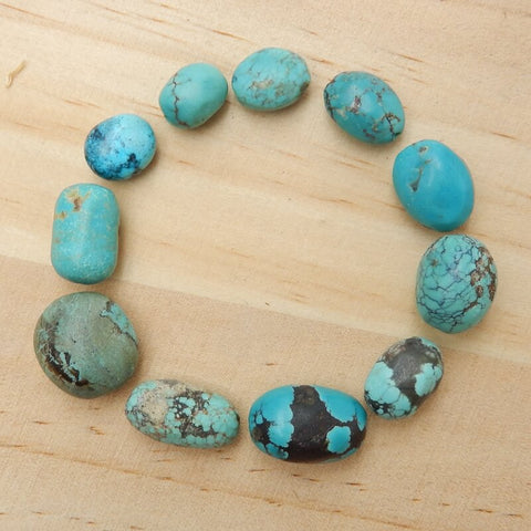 Sale 11 PCS Turquoise Gemstone Loose Beads, 11x9x7mm, 17x12x10mm, 18.8g - MyGemGarden