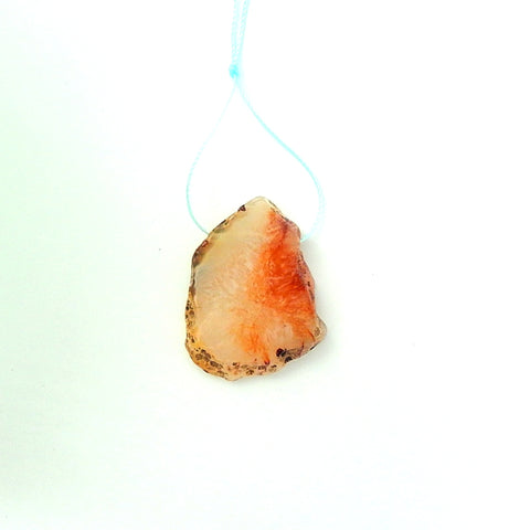 Hot sale Orange Agate Pendant Bead, 36x27x7mm, 10.5g - MyGemGarden