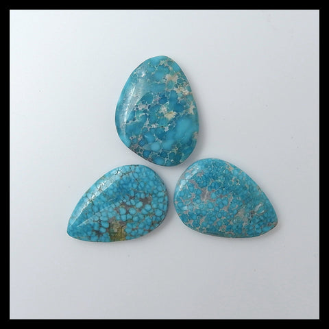 3 Pcs High quality Turquoise Cabochons,25x17x4mm,25x19x4mm,9.8g - MyGemGarden