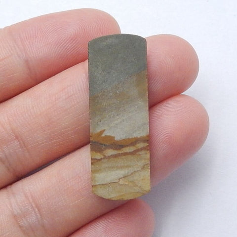 Natural Us Biggs Jasper Rectangle Gemstone Cabochon, 32x12x3mm, 2.9g - MyGemGarden