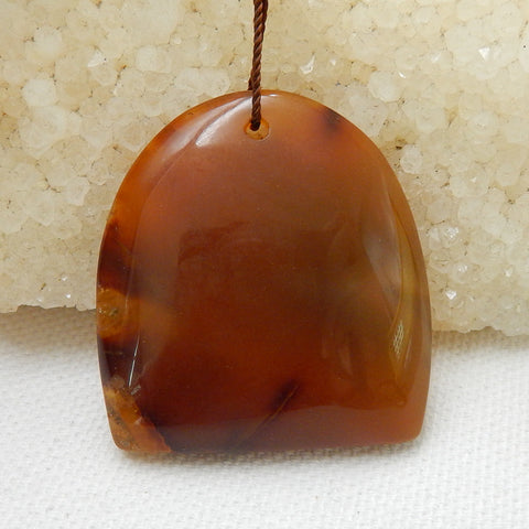 Natural Red agate Drilled Gemstone Pendant Pair, 37x34x7mm, 15.3g - MyGemGarden