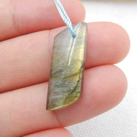 Natural labradorite Drilled Pendant Bead, 23x9x4mm, 1.7g - MyGemGarden