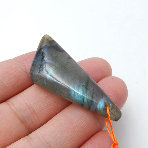 Natural labradorite Drilled Pendant Bead, 46x18x8mm, 8.6g - MyGemGarden