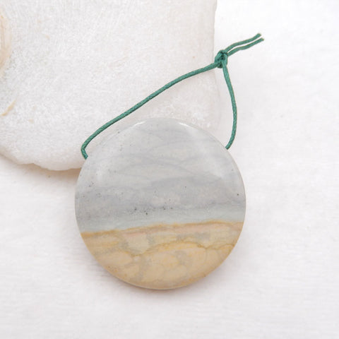 Natural Wave Jasper Pendant Bead 45x8mm, 27.6g