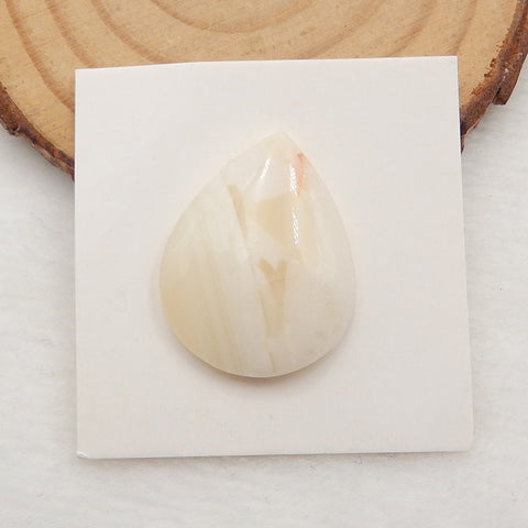 New design Carved M.O.P Gemstone Pear Cabochon, 25x20x5mm, 3.1g