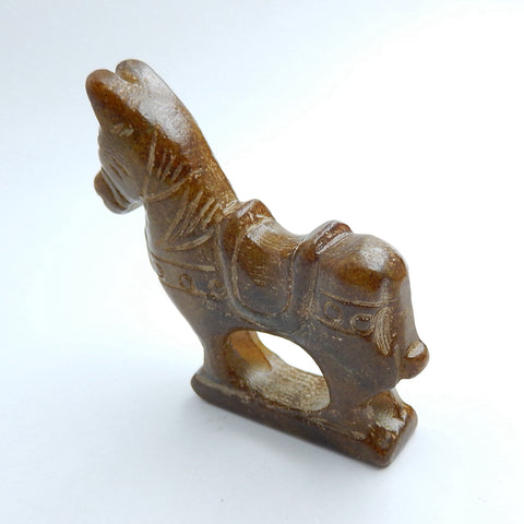 New design Beautiful Carved Nephrite Jade Boho Horse, 71x76x14mm, 97.2g - MyGemGarden