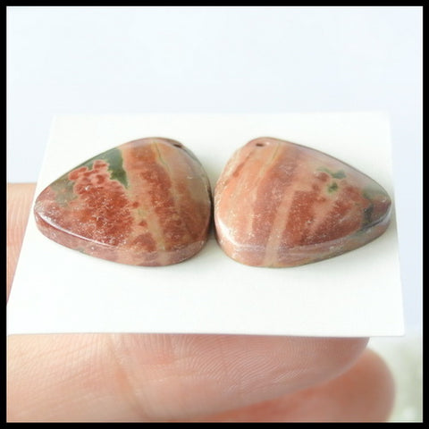 Natural Multi-Color Picasso Jasper Gemstone Earrings Pair 21x19x5mm,6.3g - MyGemGarden