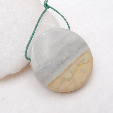 Natural Wave Jasper Pendant Bead 45x8mm, 27.6g