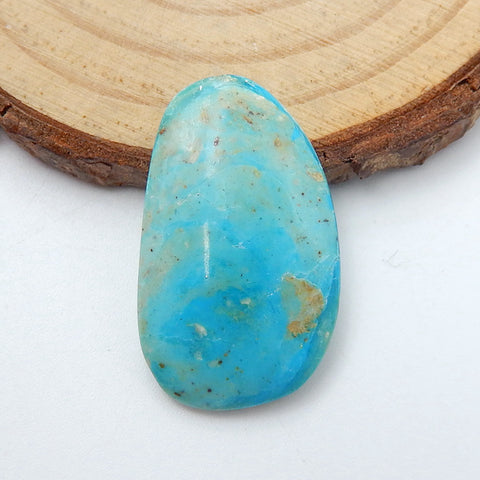 Natural Turquoise Flatback Gemstone Cabochon, 26x16x3.5mm, 1.6g - MyGemGarden