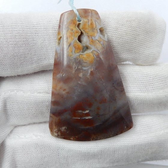 Ocean Jasper Gemstone Natural Pendant Bead, 45x29x6mm, 11.2g - MyGemGarden