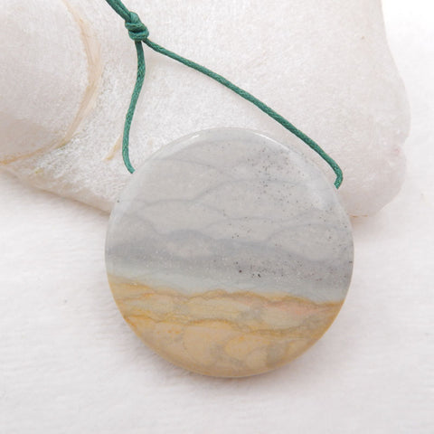 Natural Wave Jasper Pendant Bead 45x8mm, 27.6g