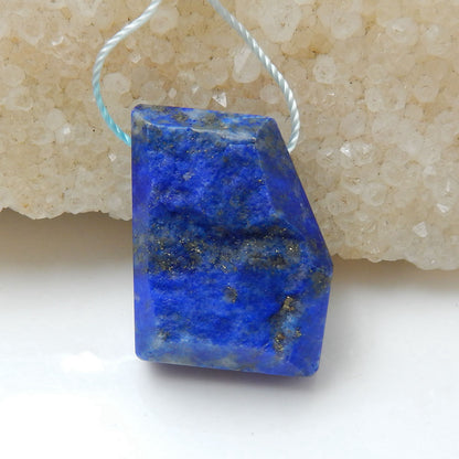 Nugget Lapis Lazuli Material Gemstone Pendant Stone, 24x19x8mm, 8.9g - MyGemGarden