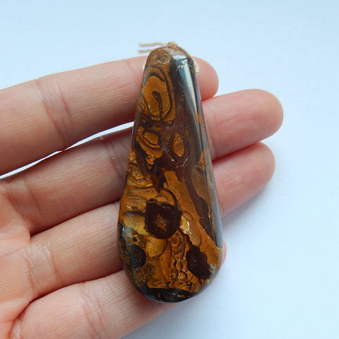 Natural Boulder opal Drilled Gemstone Pendant Bead, 54x23x15mm, 26.5g - MyGemGarden