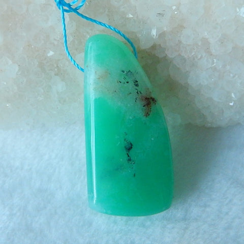 Chrysoprase Gemstone Pendant Bead, 35x16x12mm, 10.4g - MyGemGarden