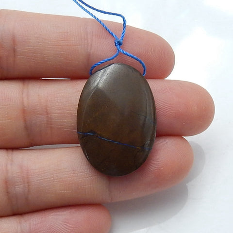 Natural Boulder opal Drilled Gemstone Pendant Bead, 21x18x5mm, 4.1g - MyGemGarden