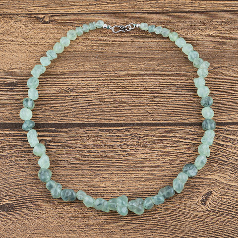 New! ! Natural Prehnite Gemstone Necklace, 1 Strand, 18 inch, 49g