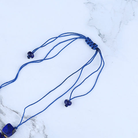 Natural Lapis Lazuli Jewelry Necklace, Adjustable necklace, 1 Strand, 20-30 inch, 55g