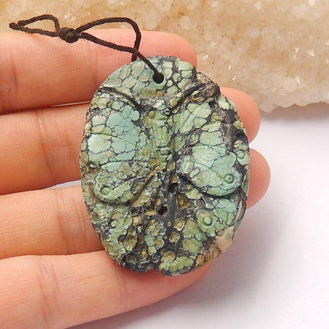 High quality Turquoise Pendant Bead, 44x33x8mm, 16.9g - MyGemGarden