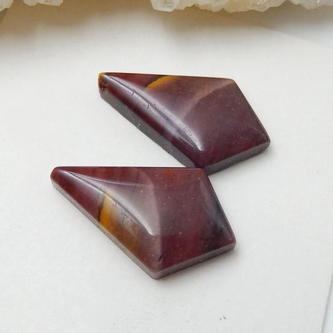 Natural Mookaite Jasper Gemstone Cabochon Pair, 18x11x4mm, 2.1g - MyGemGarden