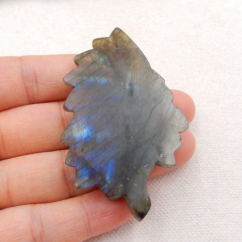 Vintage Hand Carved Labradorite Gemstone Indian Head Pendant , 61x37x8mm, 20.1g - MyGemGarden