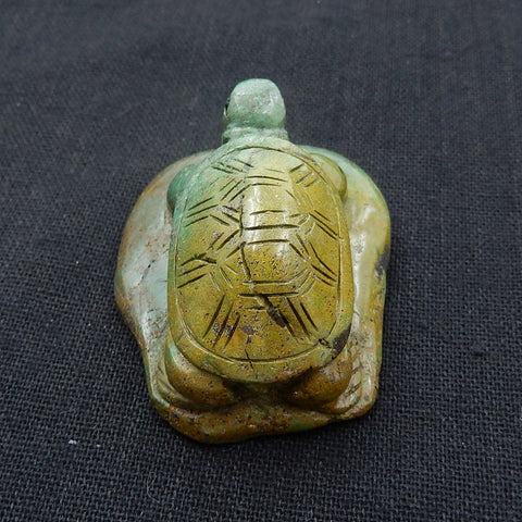 Turquoise Gemstone Turtle Carved Ornament, 46x39x24mm, 48.7g - MyGemGarden