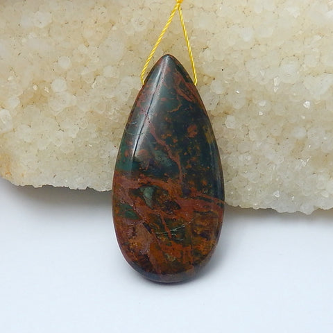 Natural Green Opal Pendant Bead, 50x24x8mm, 14.5g - MyGemGarden