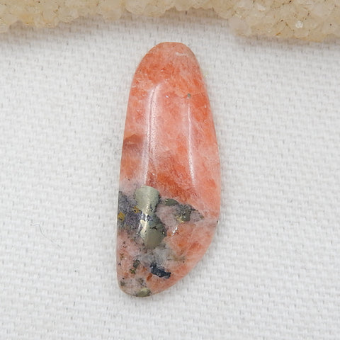 Natural Argentina Rhodochrosite Gemstone Cabochon, 32x13x5mm, 4.8g - MyGemGarden