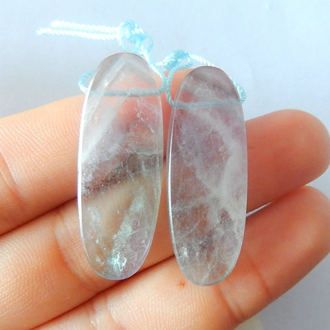 Rainbow Fluorite Earrings Pair 33x13x4mm,5.8g - MyGemGarden