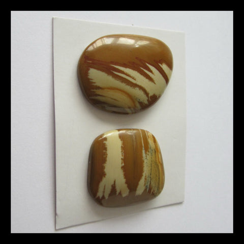 Amercian Picture Jasper Cabochon Pair,38x27x7mm,31x27x7mm,19.3g - MyGemGarden