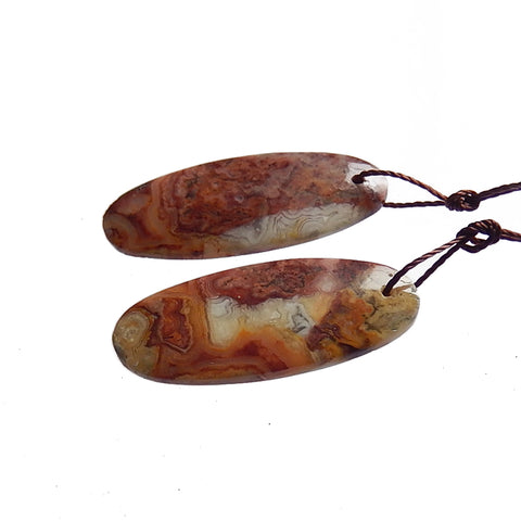 New Arrival Crazy Lace Agate Earrings Pair, 31x13x4mm, 4.6g - MyGemGarden