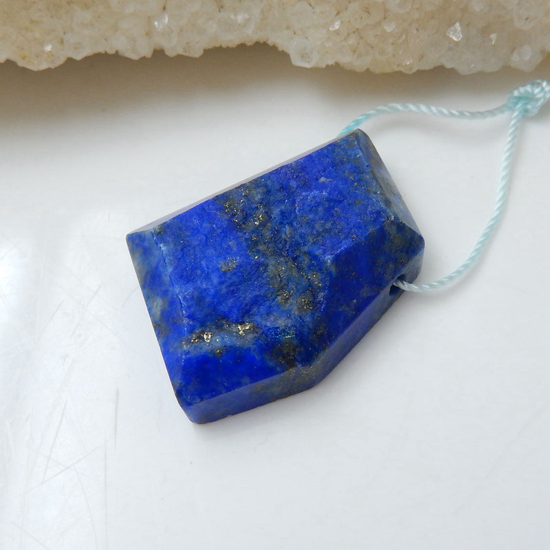 Nugget Lapis Lazuli Material Gemstone Pendant Stone, 24x19x8mm, 8.9g - MyGemGarden