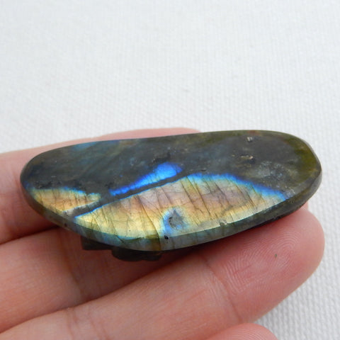 Handmade Carved Labradorite Wolf Gemstone Cabochons, 49x25x12mm, 18.8g - MyGemGarden