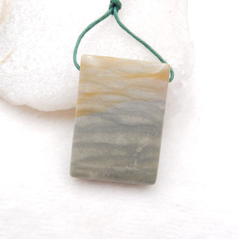 Natural Ocean Jasper Pendant Bead 21X35X9mm, 18.2g