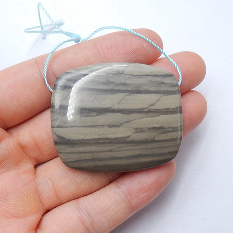 Wave Jasper drilled Gemstone Pendant Bead, 35x42x9mm, 22.4g - MyGemGarden