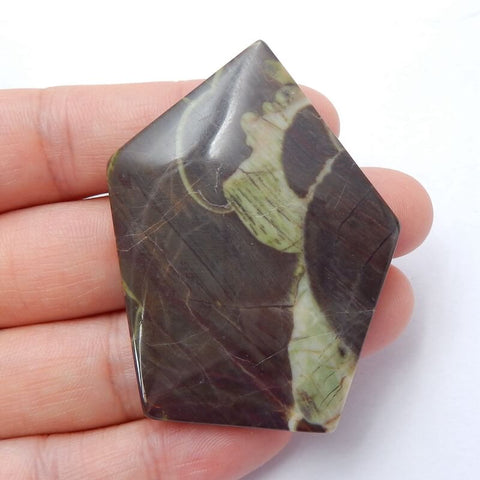 Natural Mushroom Jasper Gemstone Cabochon, 53x39x5mm, 14.8g - MyGemGarden