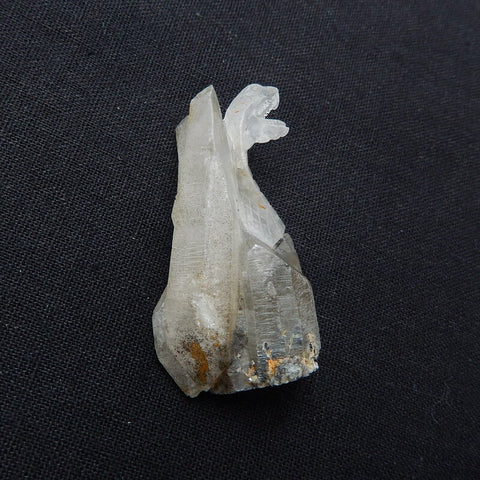 New Arrival ghost quartz hand carved snake Cabochon, Animal Gemstone Decoration, 60x32x22mm, 45.3g - MyGemGarden